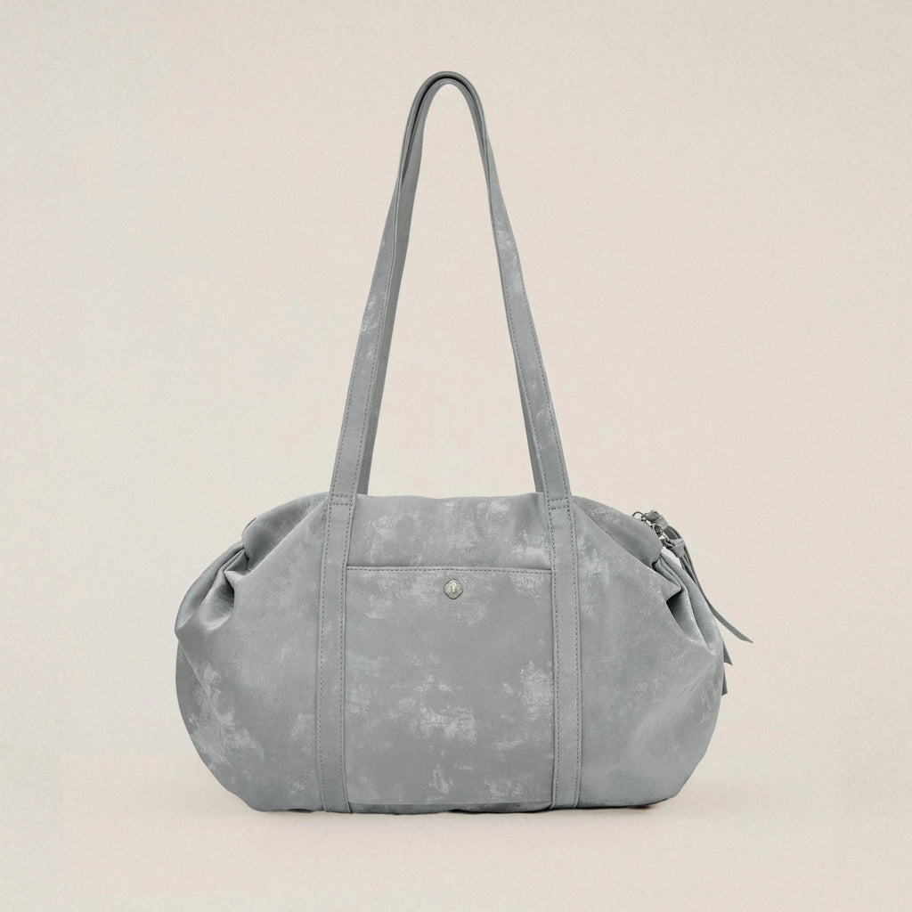 Heeari Aurora Shirring Duffel Bag - Glossy Grey
