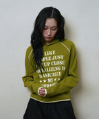 LSC SLOGAN WAFFLE HOODIE (OLIVE)