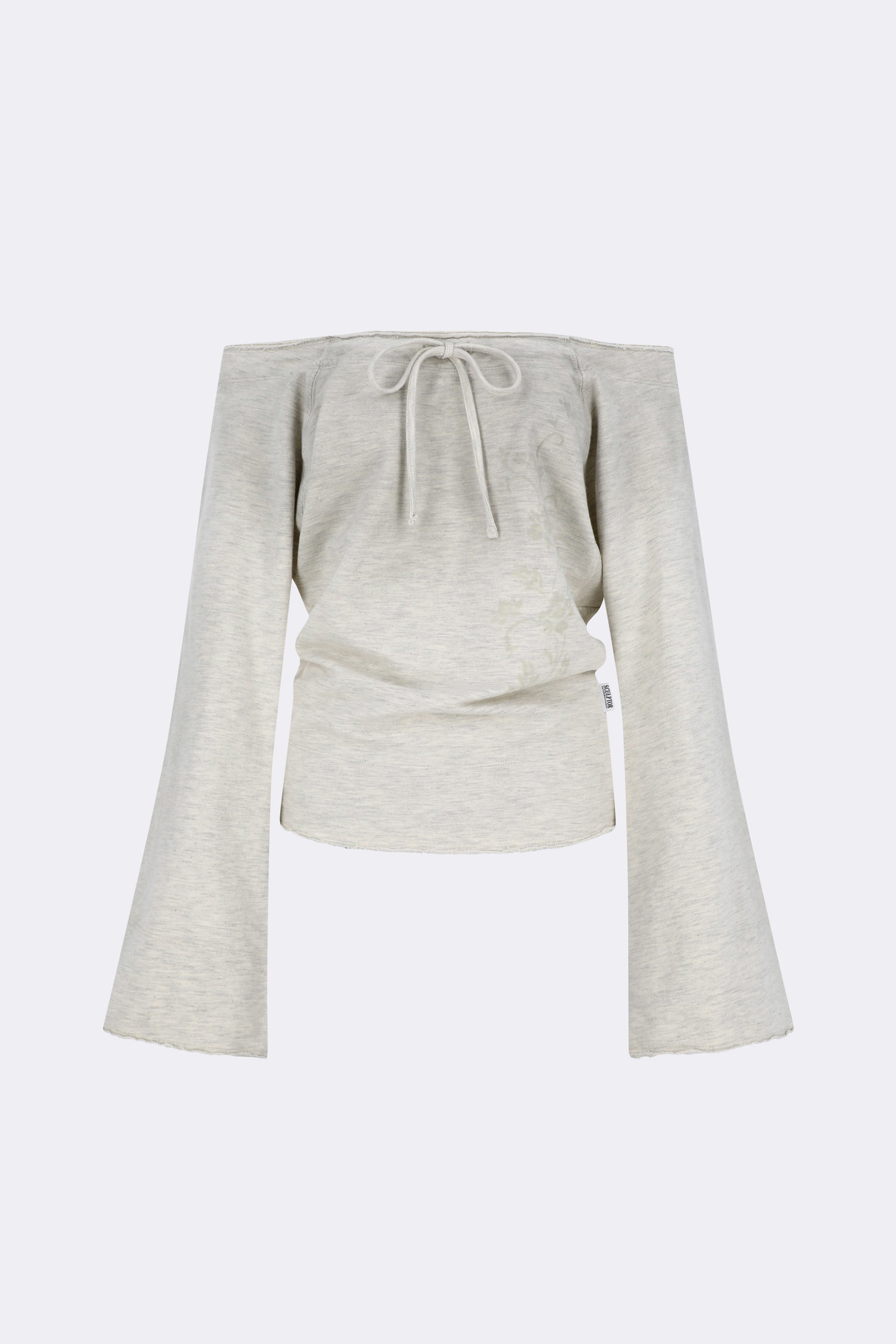 Sculptor Wide Bell Sleeve Sweatshirt Oatmeal