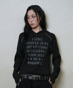 LSC SLOGAN WAFFLE HOODIE (BLACK)