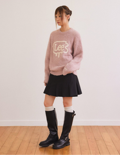 [Fallet x Lee] Brush Twitch Logo Knit / pink