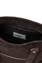 DEINET STUD POCKET BIG BAG IN SUEDE BROWN