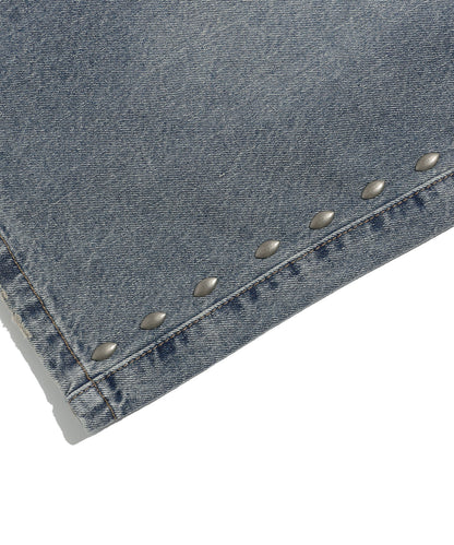 niceghostclub STUD WIDE DENIM PANTS [BLUE]