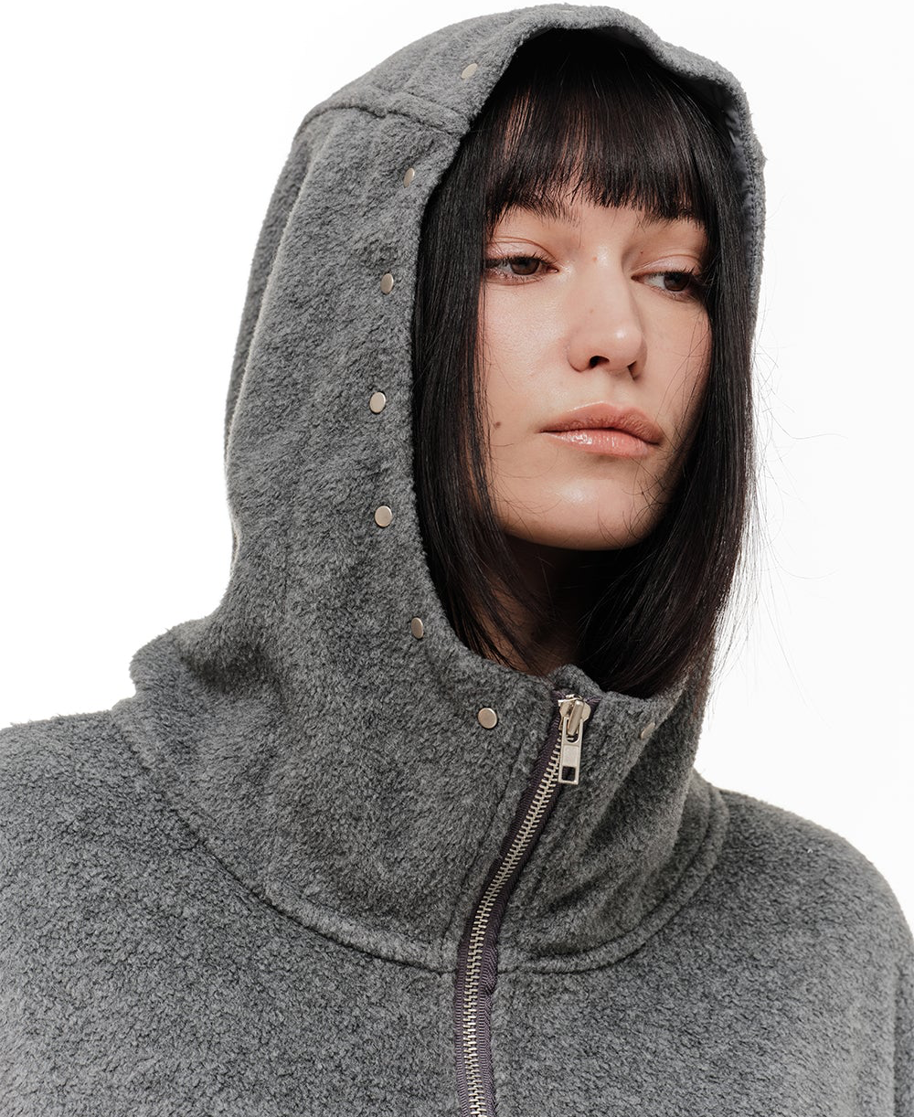 2000Archives TEDDY STUD FLEECE JACKET (GREY)