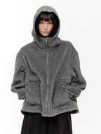 2000Archives TEDDY STUD FLEECE JACKET (GREY)