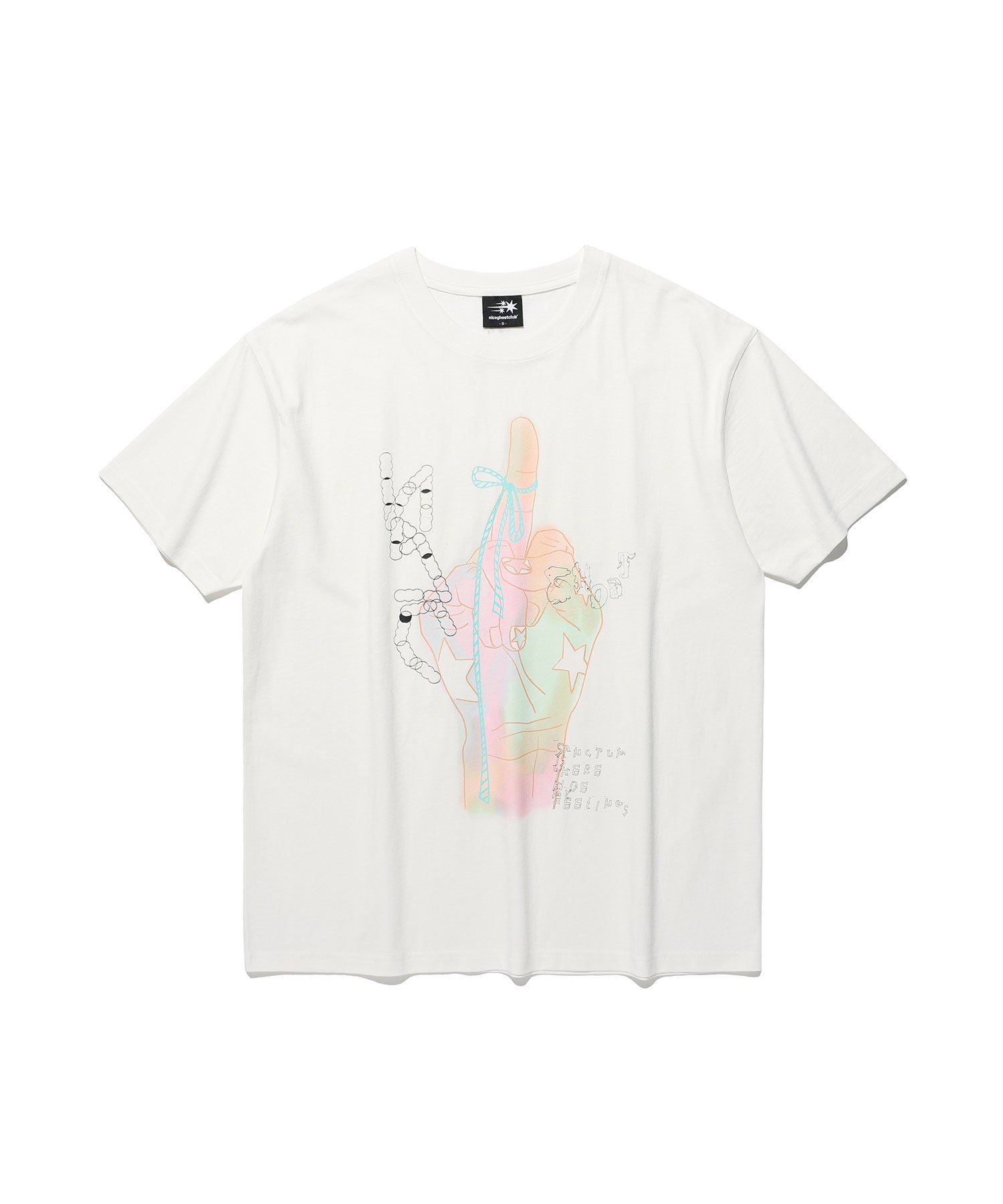 niceghostclub rainbow finger tee [2colors]