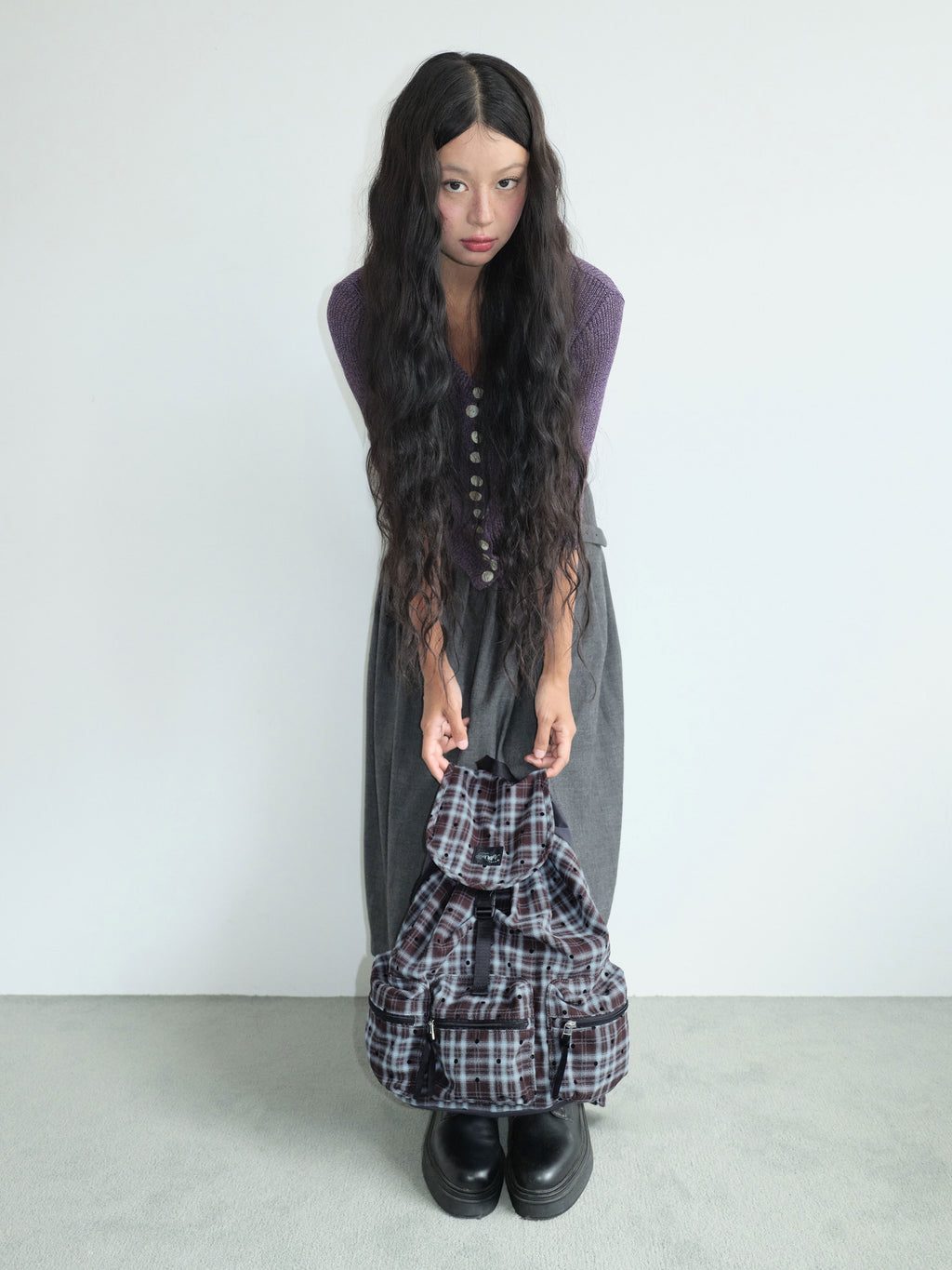 BERRY POCKET BACKPACK LARGE - DOT BROWN