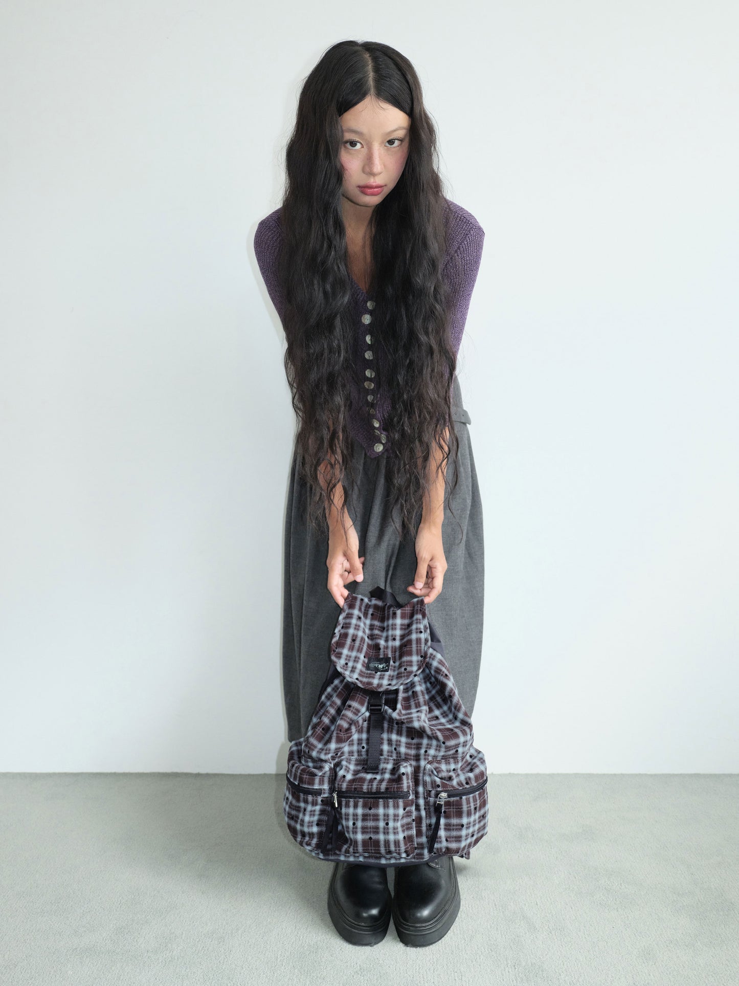 BERRY POCKET BACKPACK LARGE - DOT BROWN