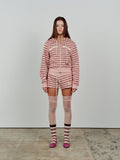 CALIE BABE STRIPE HOOD ZIP UP PINK