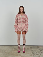 CALIE BABE STRIPE HOOD ZIP UP PINK