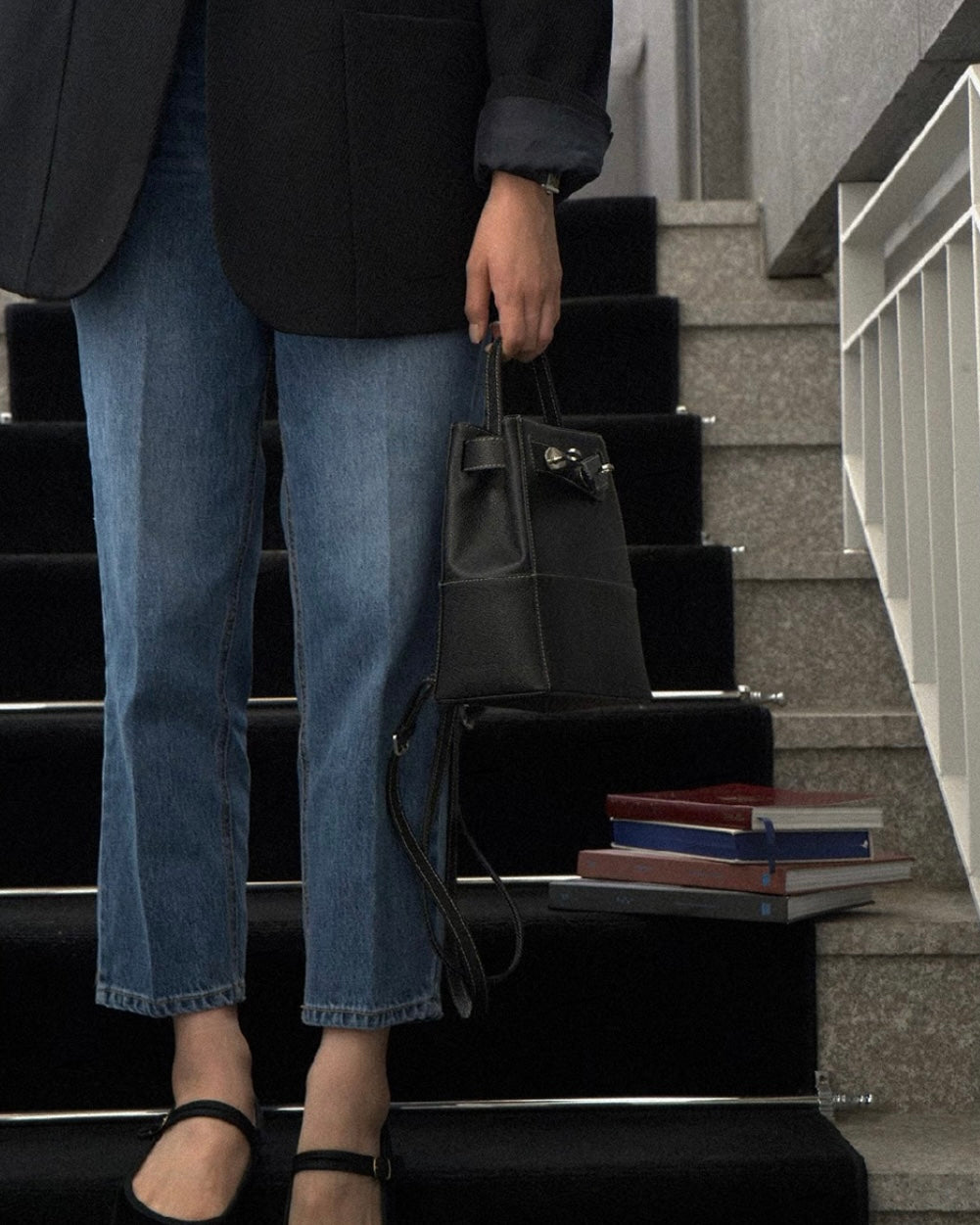 [100%牛皮] THE OFTN TULLY BACKPACK / BLACK STITCH (SILVER)