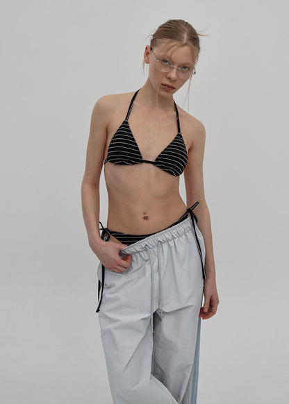 [韓國製造🇰🇷] Lafranc Striped String Bikini / Black