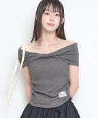 [ILLIGO] FLOW OFF SHOULDER TOP_4 COLORS