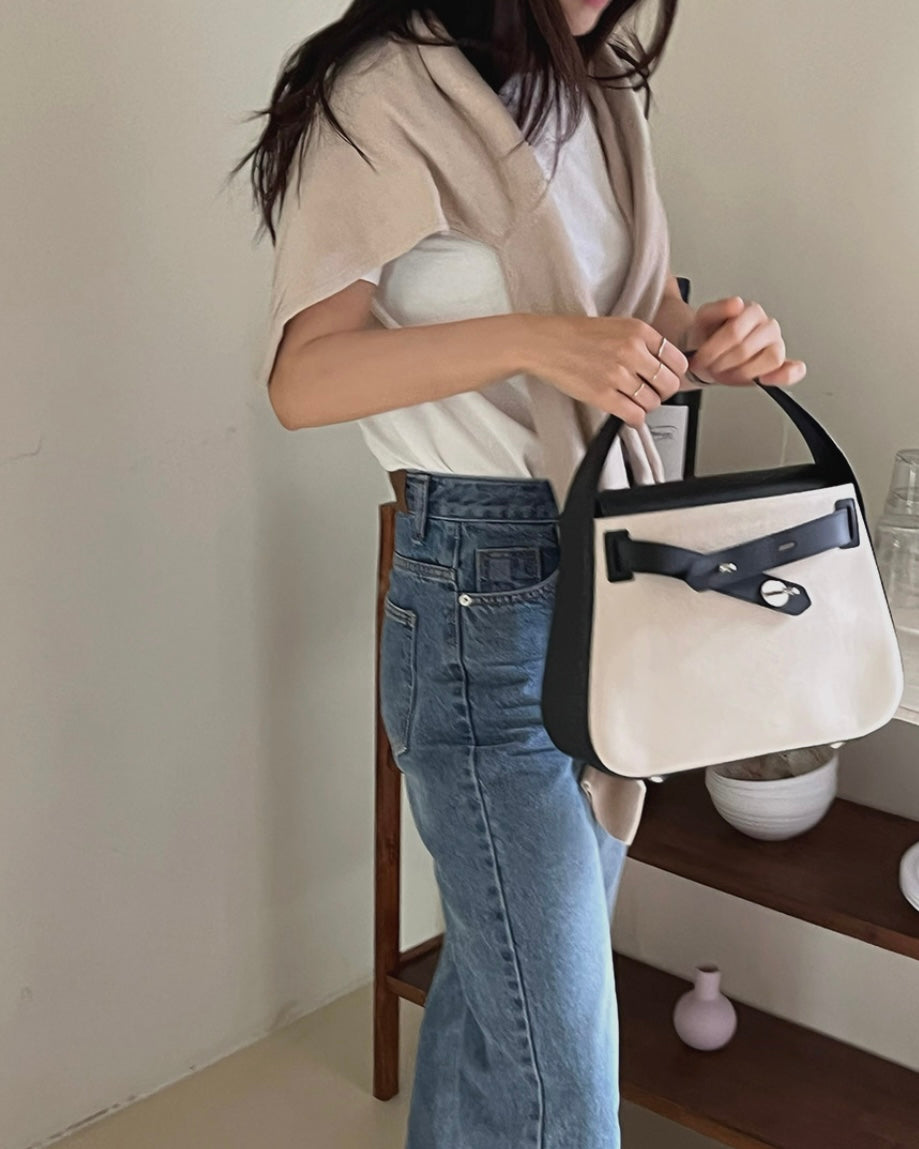 [100%牛皮] THE OFTN TILT / BLACK x CANVAS