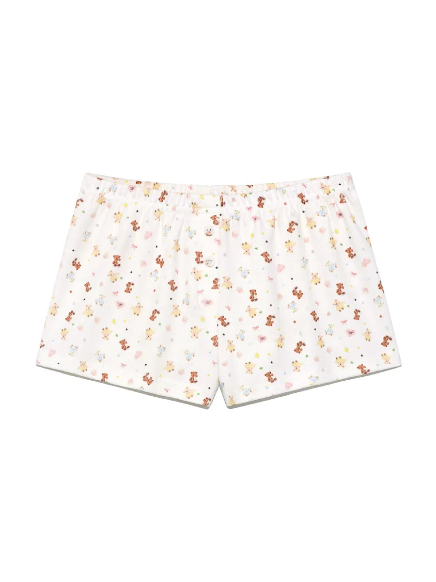 GLOWNY WILD BUTTON SHORTS / 4PATTERNS