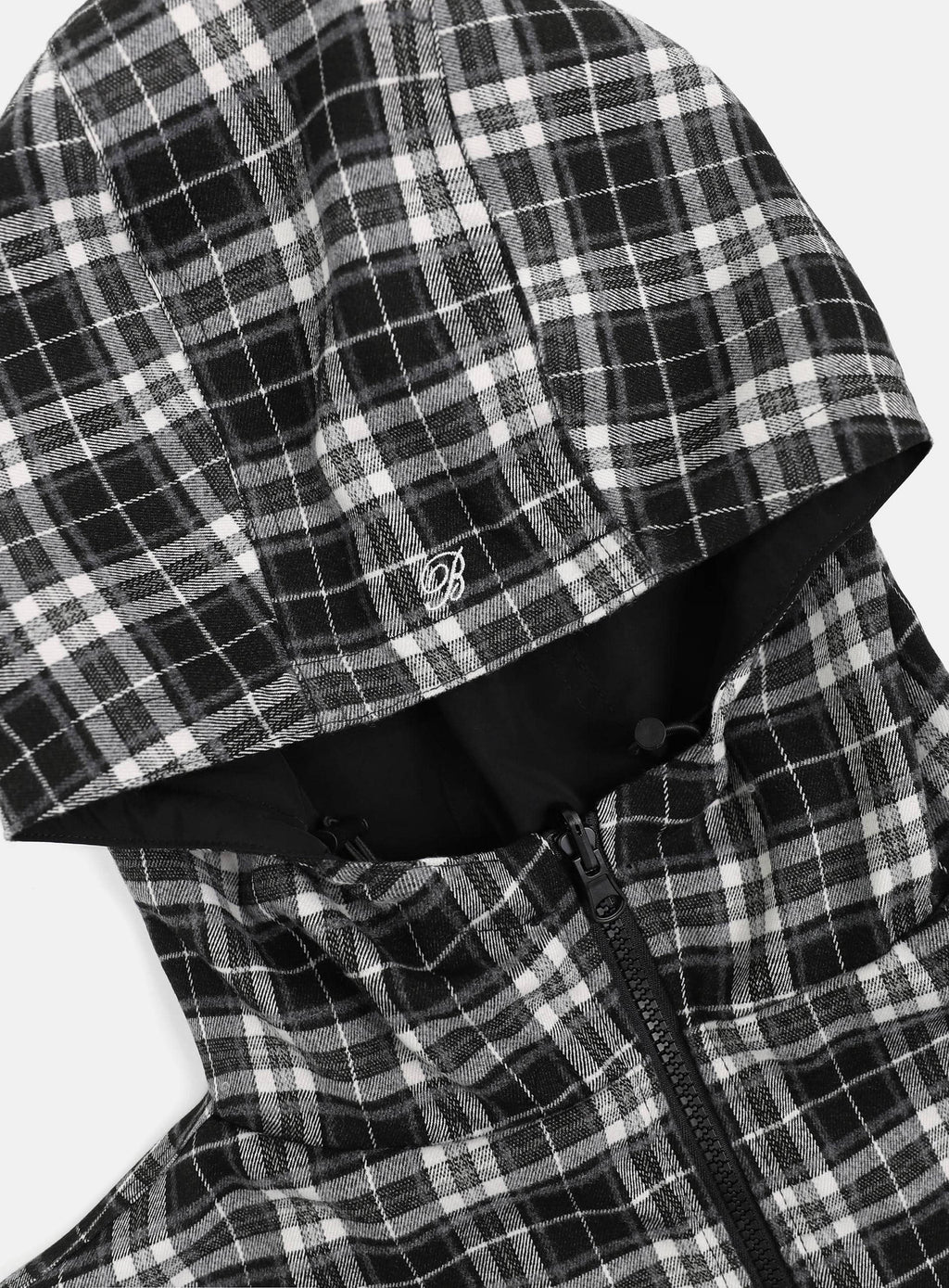BADBLOOD Reversible Hoodie Windbreaker / Check Black