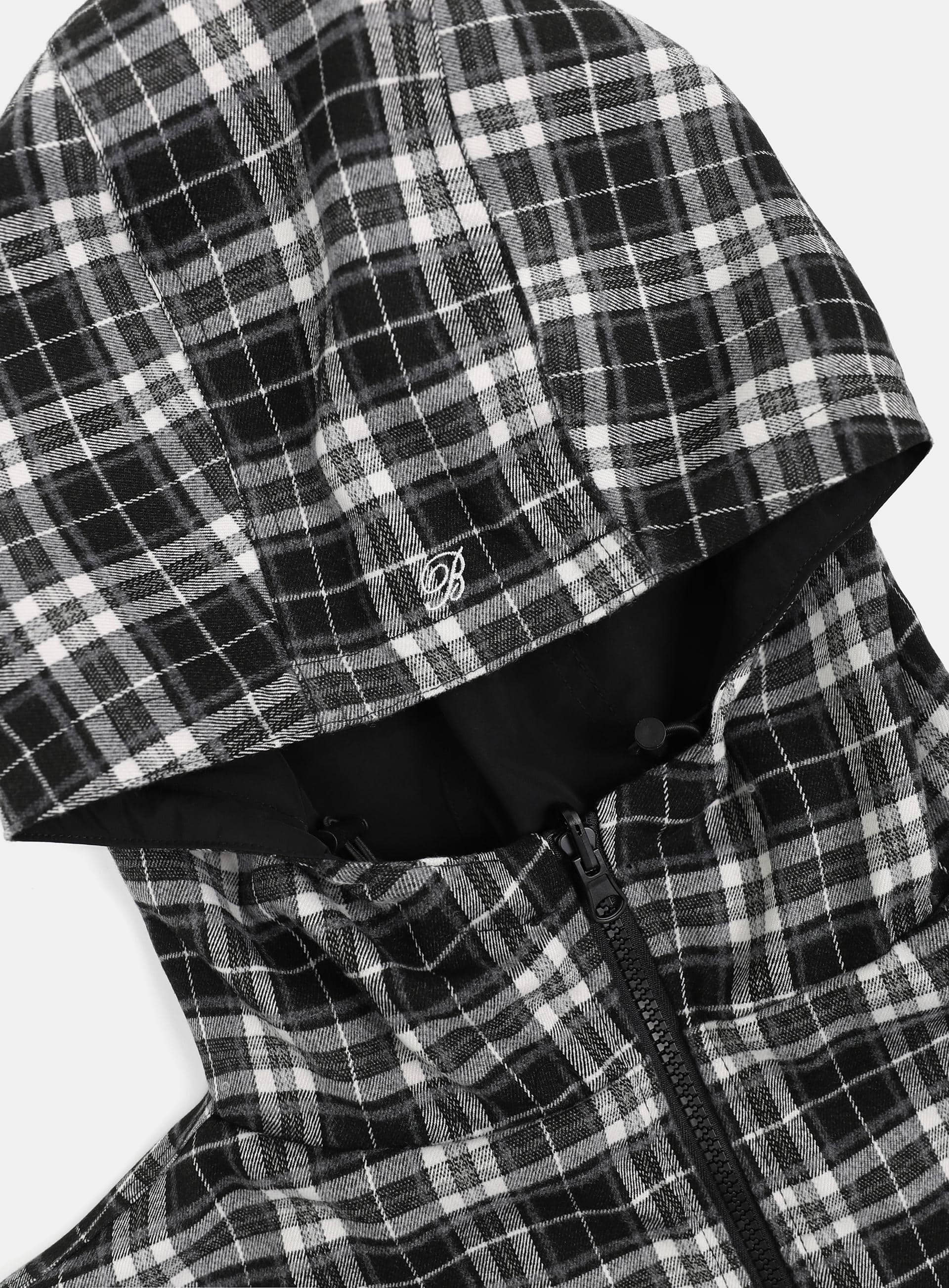 BADBLOOD Reversible Hoodie Windbreaker / Check Black