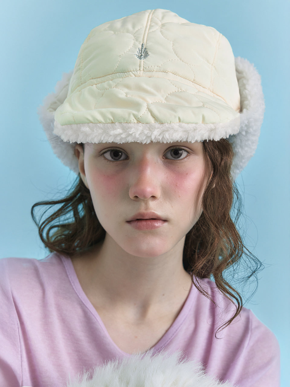 POESIEDAME PADDING EARFLAP HAT IN CLOVER BUTTER