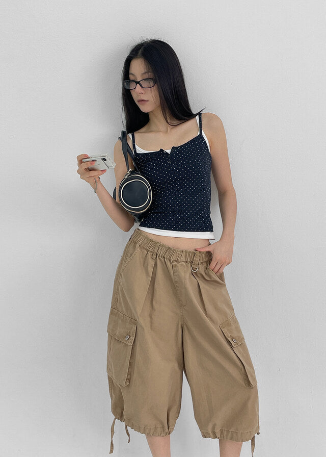 [韓國製造🇰🇷] Dot Henry Neck Tank Top / 2colors