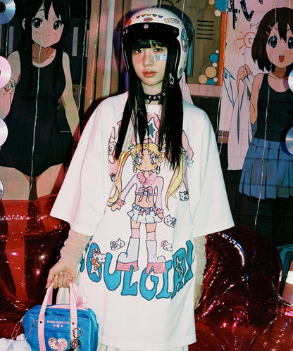 [niceghostclub X SOULPUSSSYCAT] GHOSTSOULGIRL GYARU BIG BIG TEE
[WHITE]