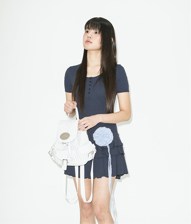 lotsyou Nostalgia Chubby Backpack - Stripe