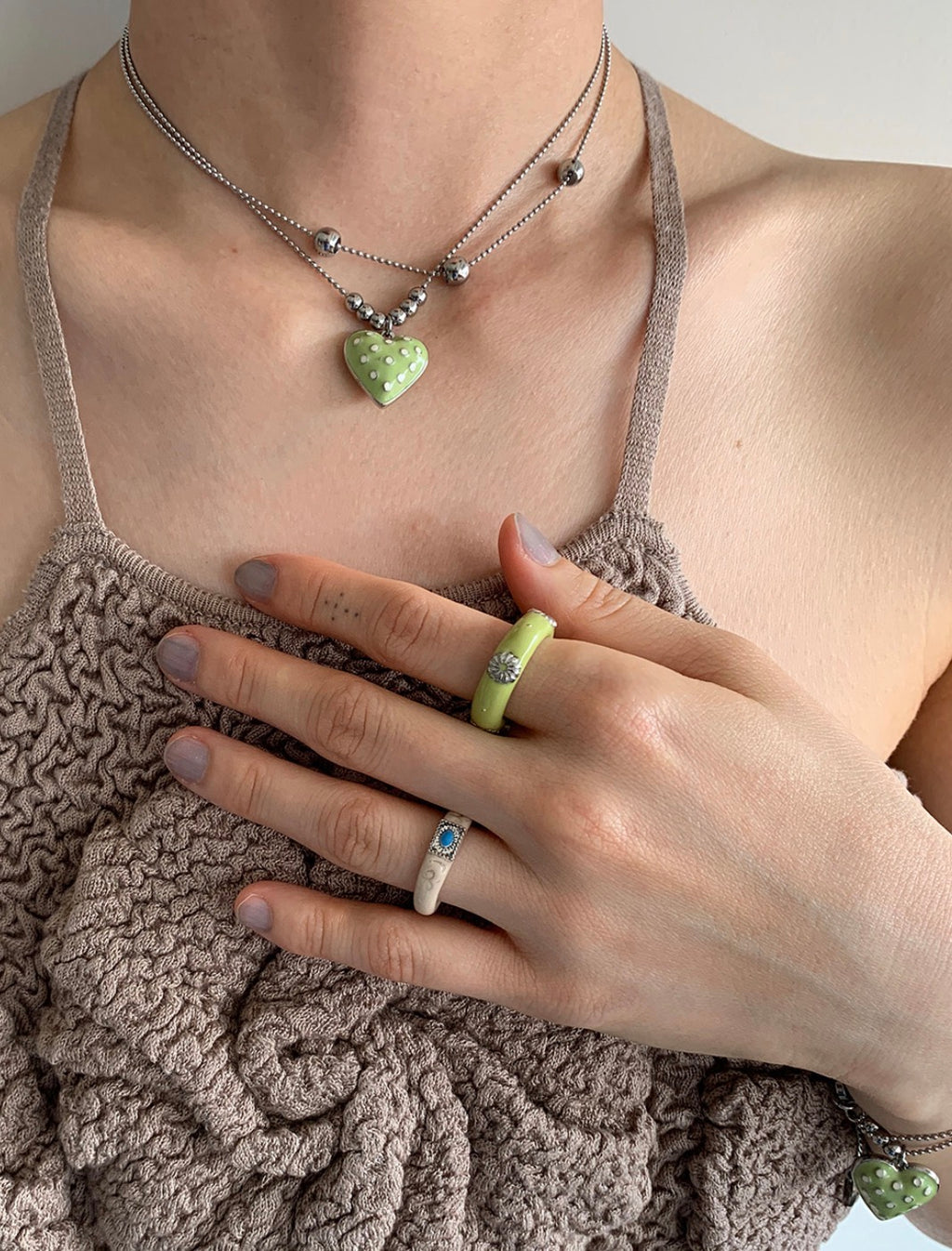 [NFF] Dot Heart Necklace-3colors