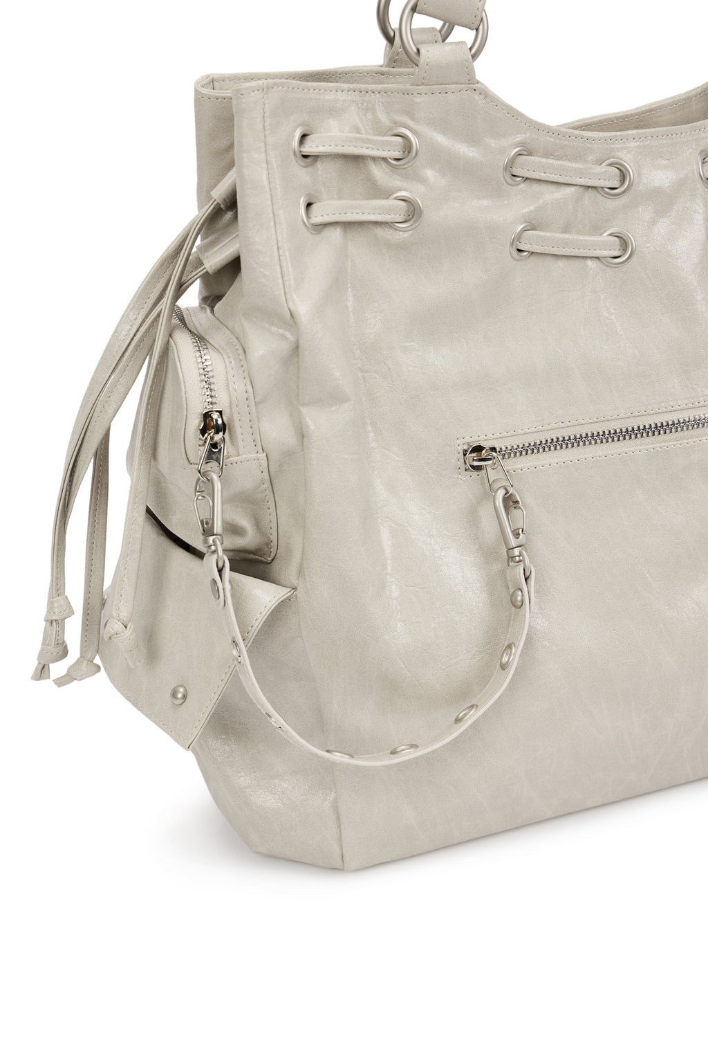 DEINET NEW STUD STRING BIG BAG IN ASH BEIGE