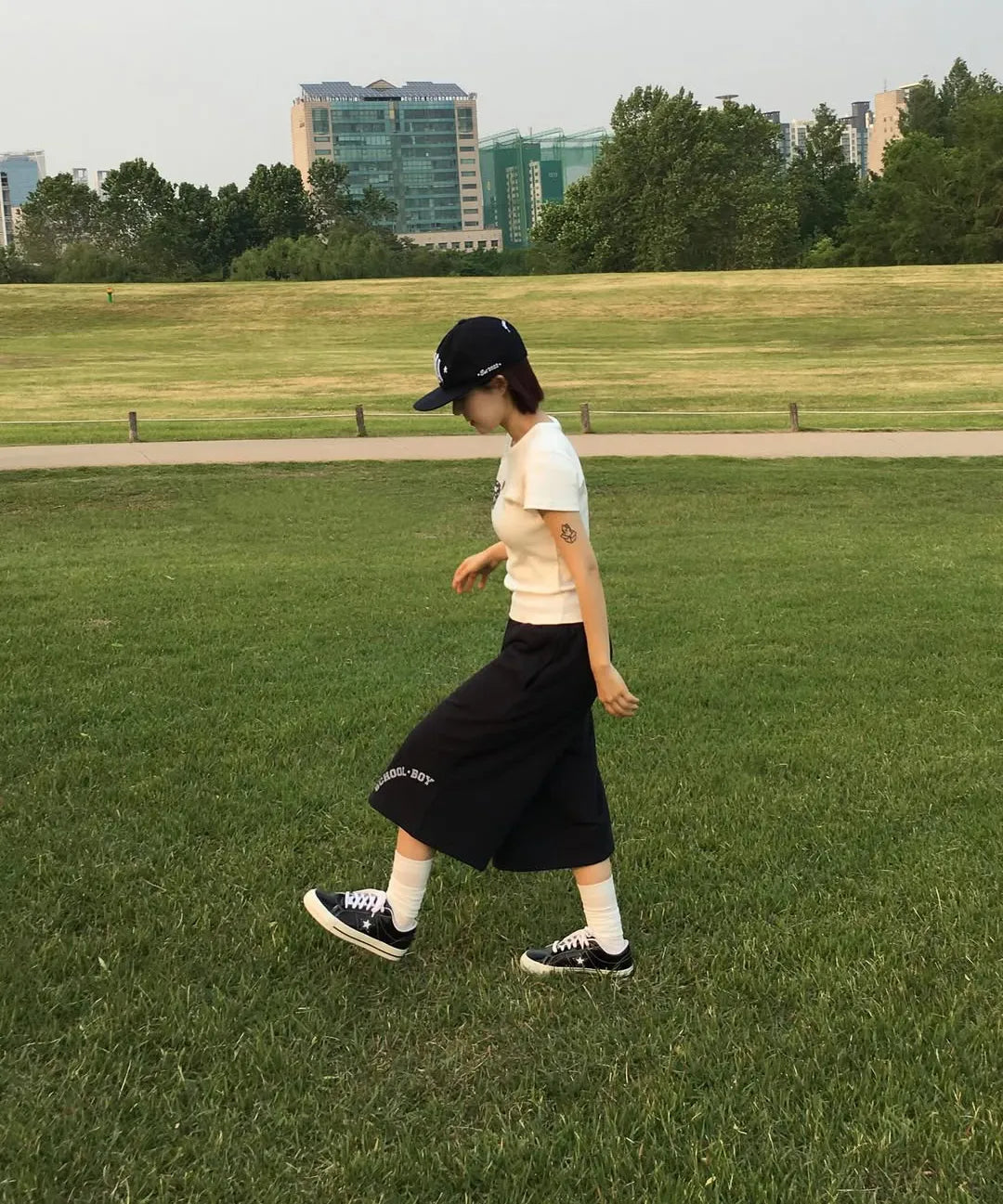 TRUNK LAYERED SWEATSHORTS [NAVY]