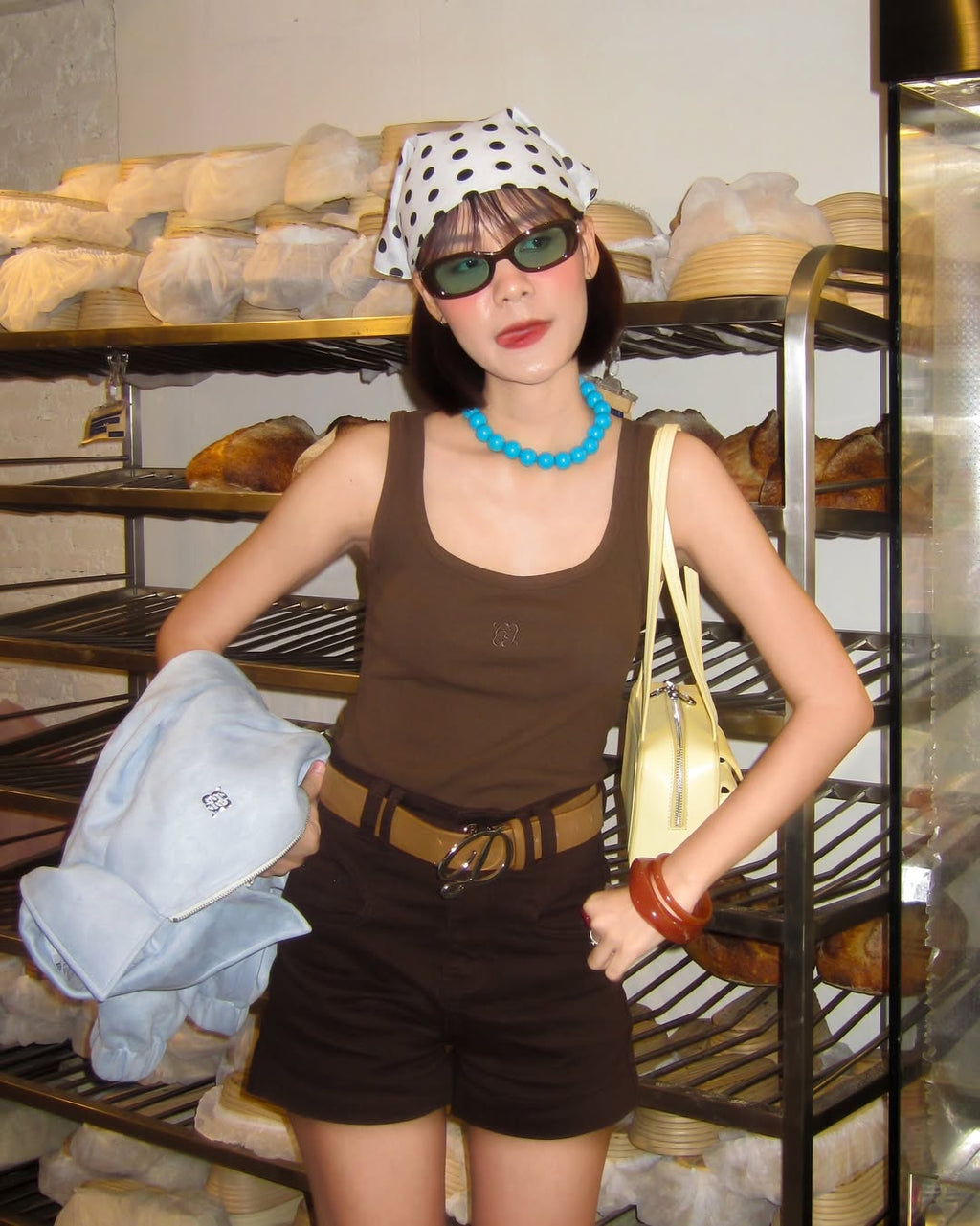 PU Roundy Shoulder Bag / yellow butter