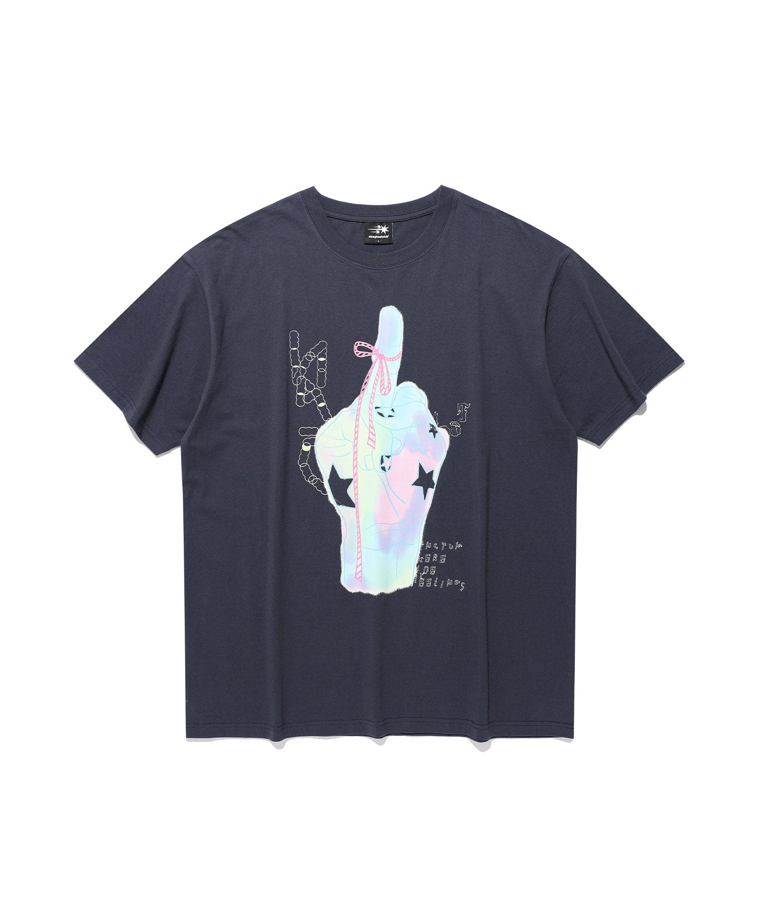 niceghostclub rainbow finger tee [2colors]