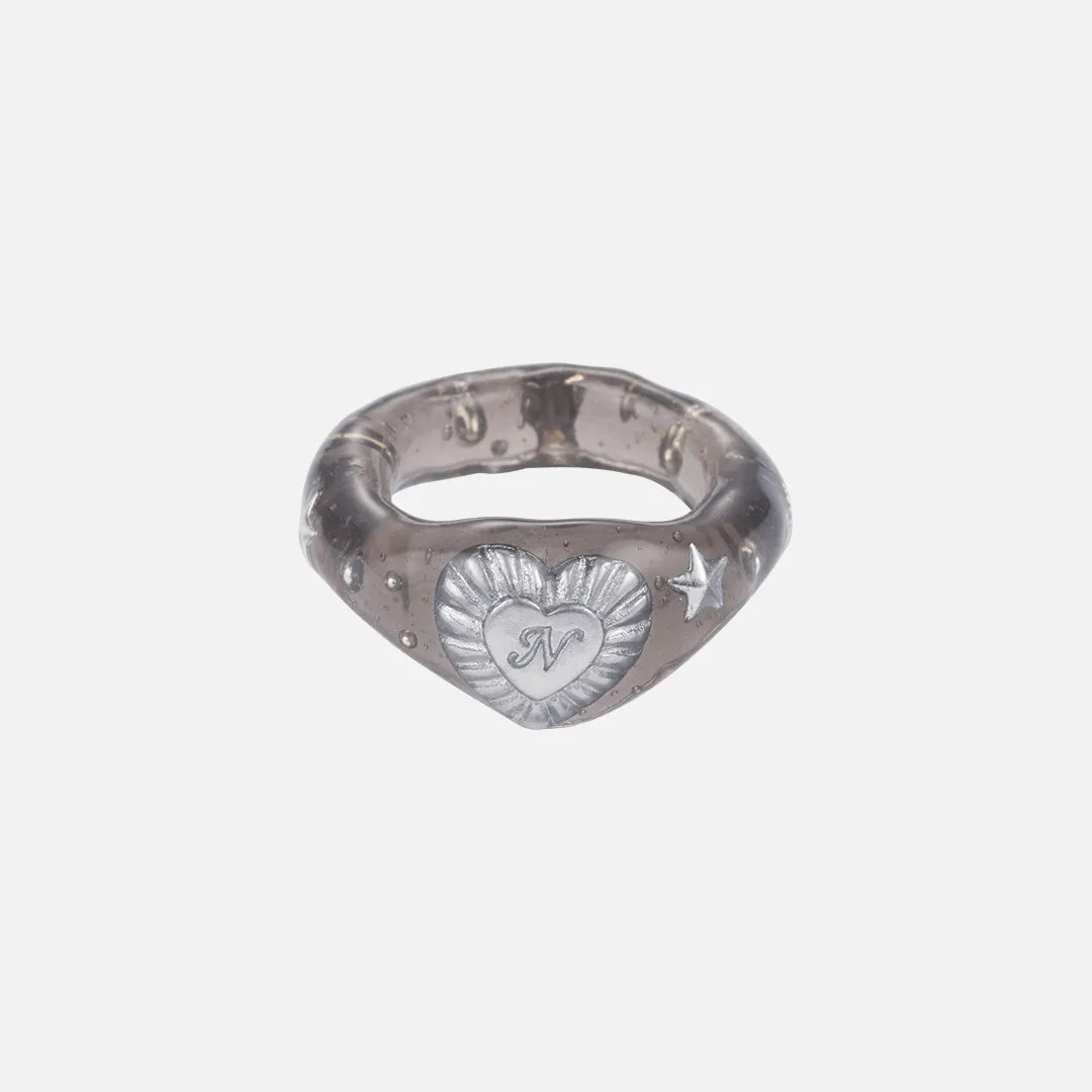 NFF Glaze Heart Ring-black