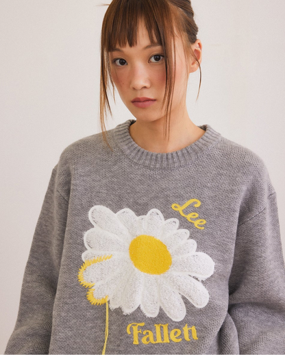 [Fallet x Lee] Sun Flower Knit / grey