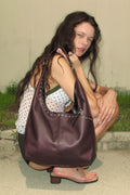 YEOMIM medium slash hobo bag (punching brown)