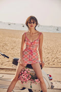 APRILPOOLDAY CLAUDIA'S FOREVERY MINI SKIRT / PINK TARTAN