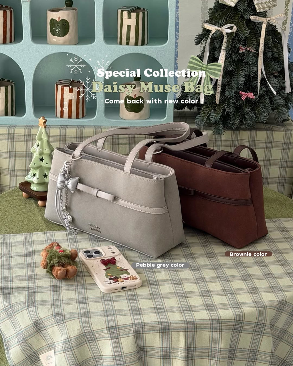 [香港現貨✨] [獨家代理🎀] Daisy Muse Ballerina Shoulder Bag - Pebble Grey