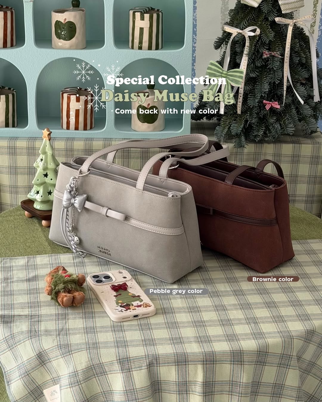 [香港現貨✨] [獨家代理🎀] Daisy Muse Ballerina Shoulder Bag - Pebble Grey