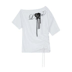 Illigo LOVE ONE SHOULDER OVERFIT T-SHIRT - White
