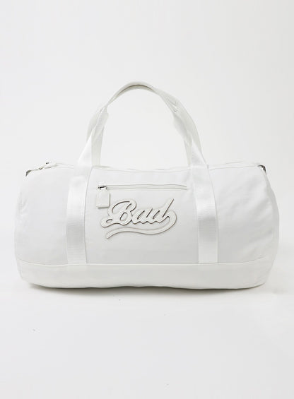 BADBLOOD Logo Nylon Duffle Bag / White