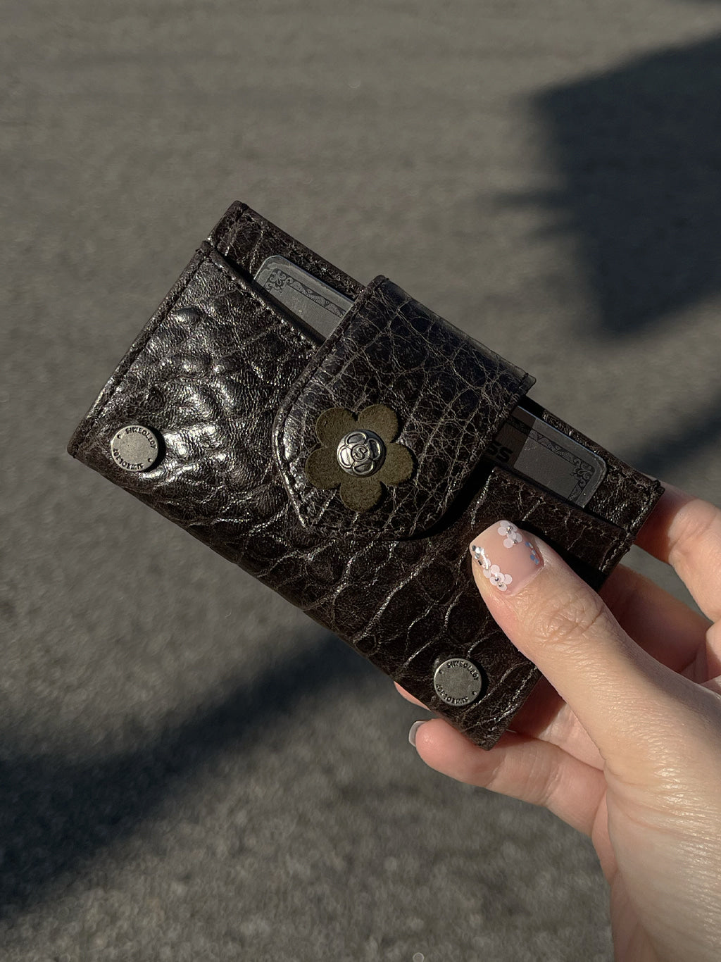 siweol Fleur Card Wallet (Chocolate)