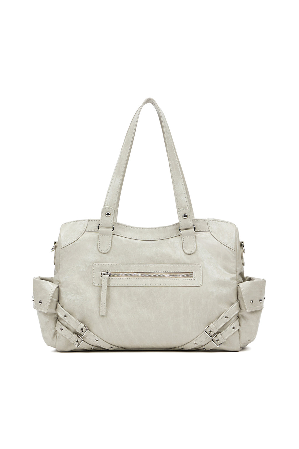 DEINET STUD POCKET BIG BAG IN ASH BEIGE