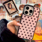 Pink-Dots Glass Bumper iPhone Case - 5types