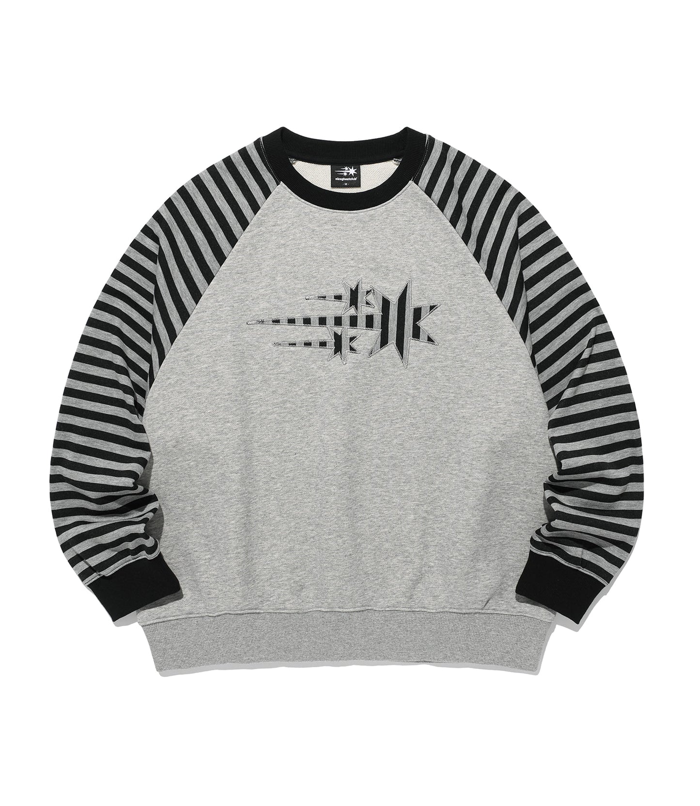 STRIPE 3STAR RAGLAN SWEATSHIRTS [GREY]