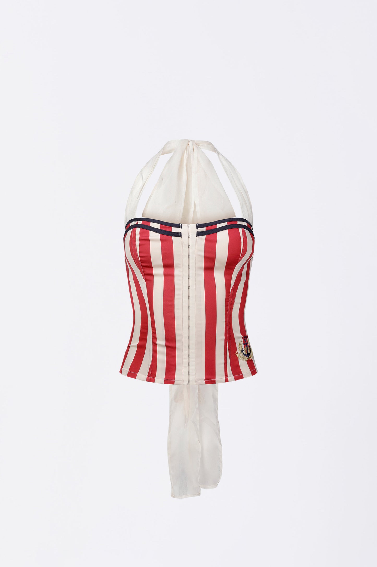 Marine Halter Corset Red Stripe