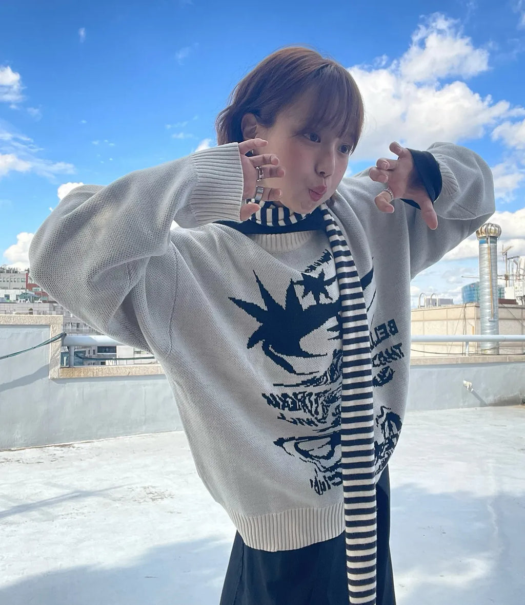niceghostclub TORNADO LOGO KNIT_IVORY