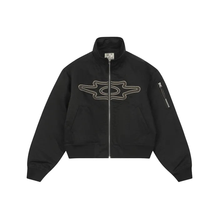 LSC Appliqué Hidden Hoodie Ma-1 Jacket Black