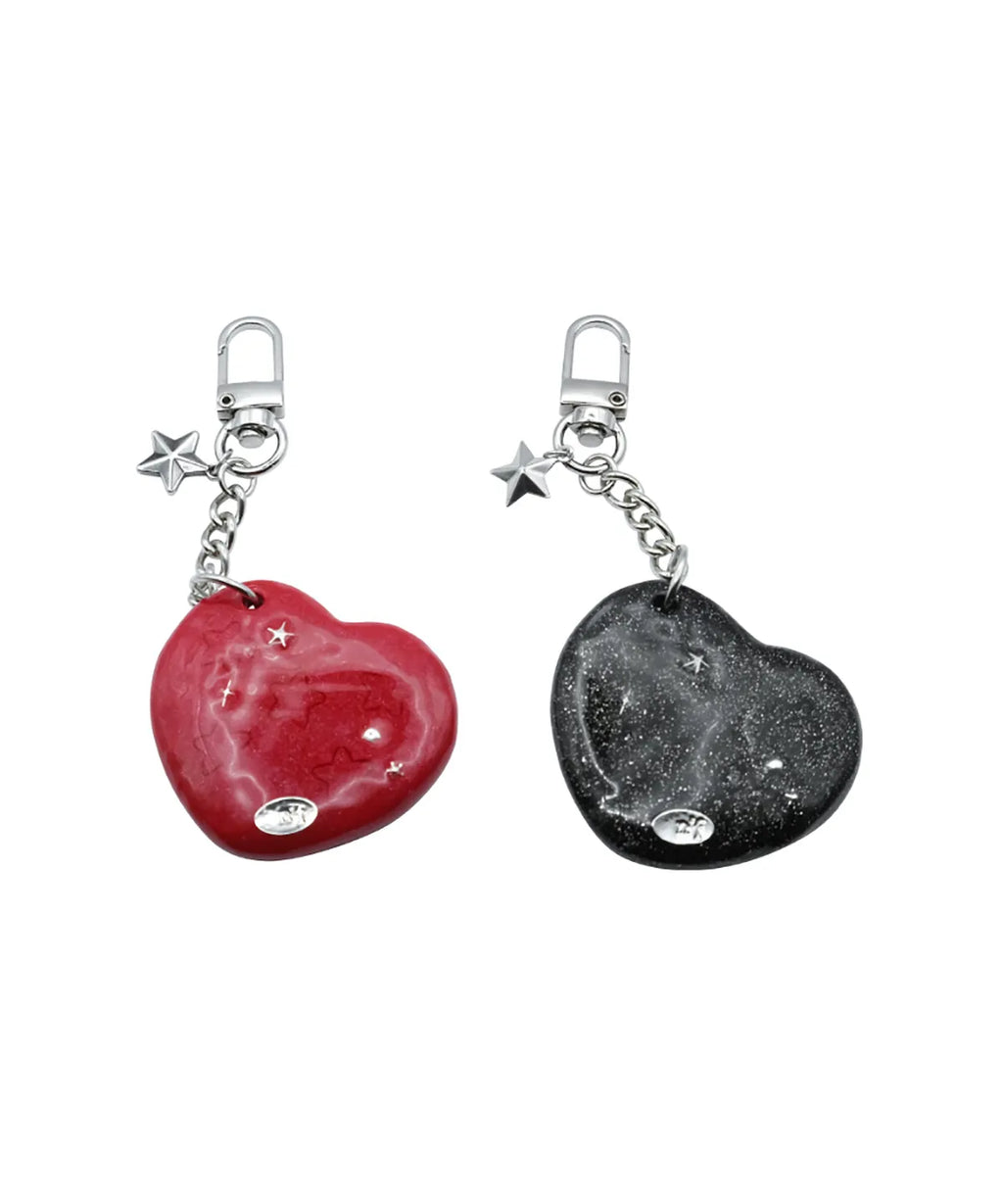NFF Heart Star Mirror Key Ring