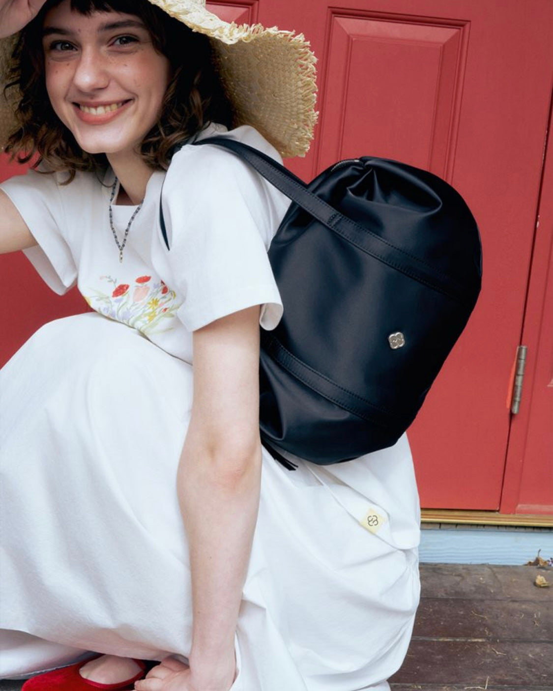 Heeari Aurora Shirring Duffel Mini Bag / black