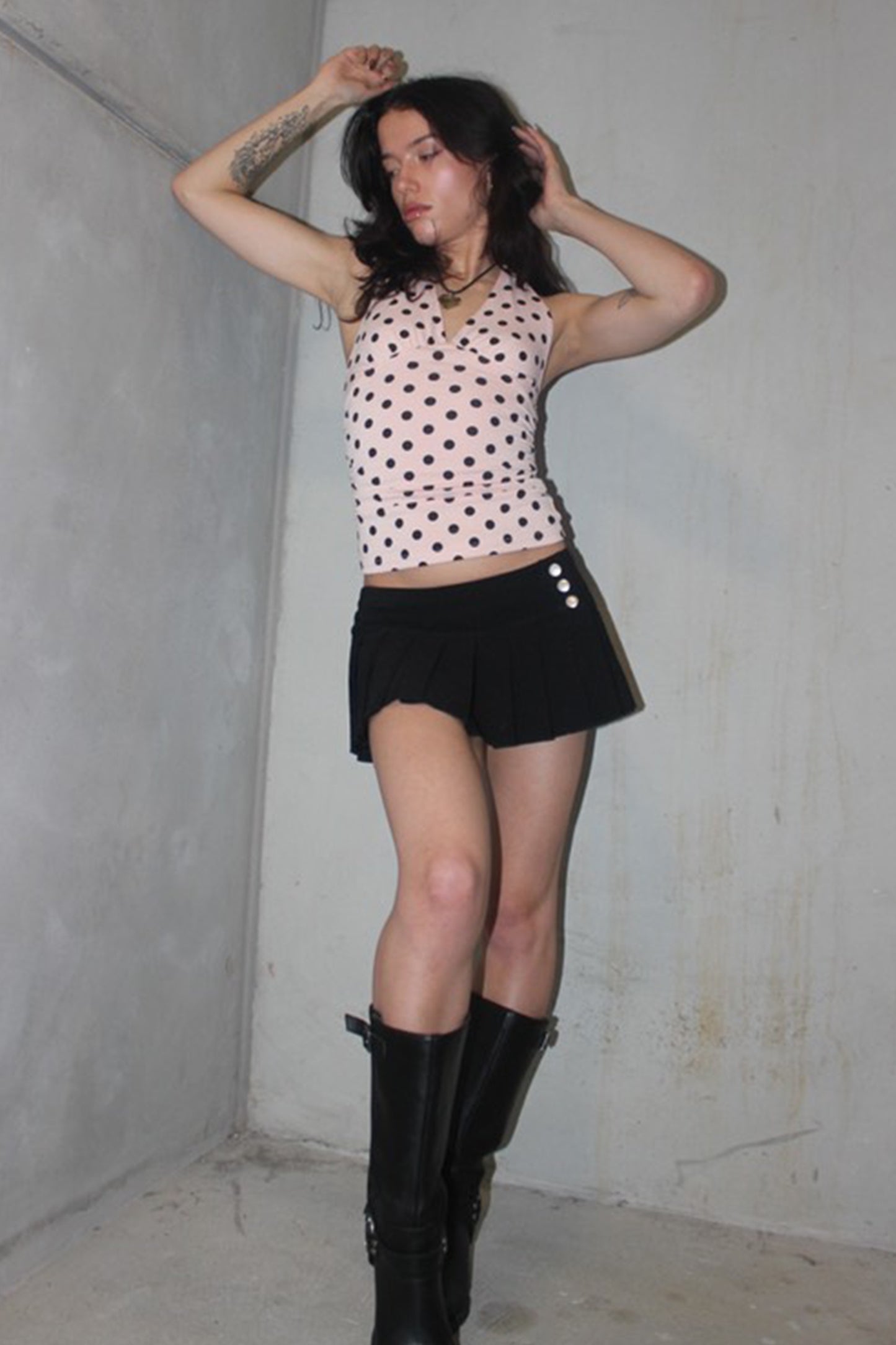 Dot Halter Top Pink