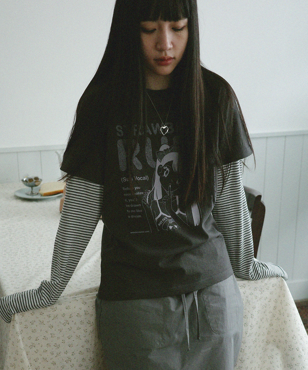 WONDERVISITOR RUMI PFP LAYERED LS-T / CHARCOAL GREY