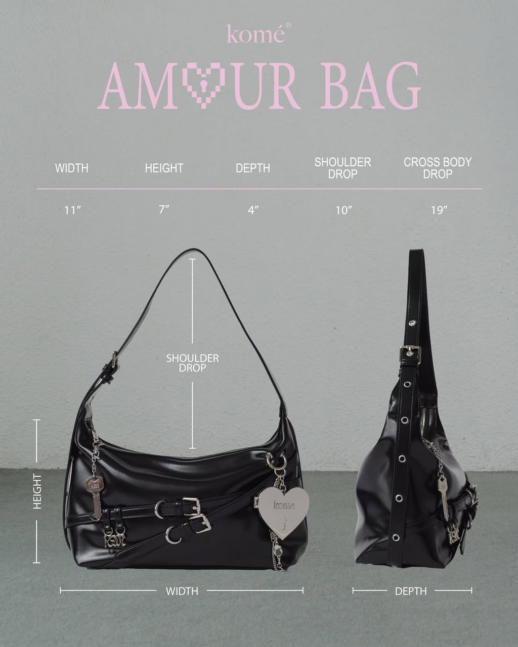 Komé Amour Bag (cross/shoulder) - 4colors